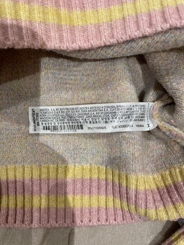 Jersey Zara cuadros multicolor talla S