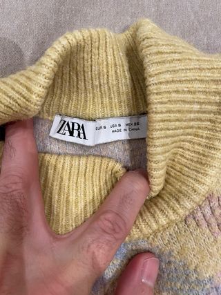 Jersey Zara cuadros multicolor talla S