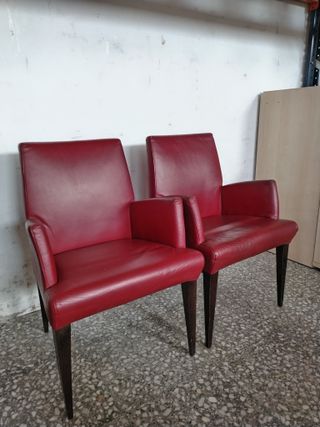 PAREJA SILLAS DE COMEDOR PIEL SINTÉTICA