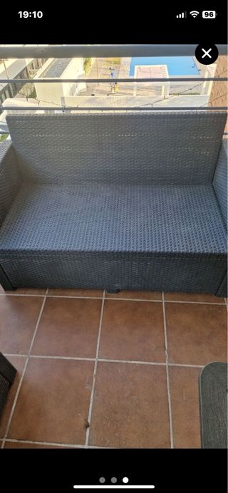 Conjunto sofá y sillones exterior