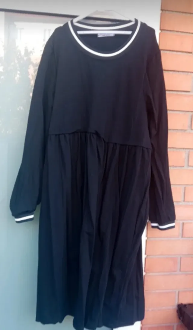 Vestido negro mujer manga larga