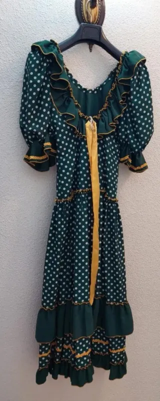 Vestido flamenco verde lunares