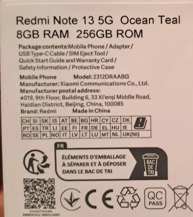 Xiaomi Redmi Note 13 5G 256GB Verde