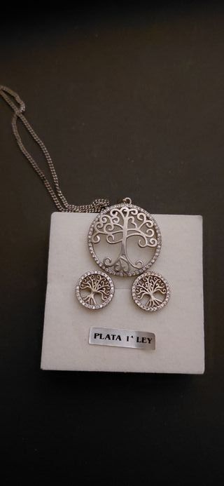 Conjunto de plata árbol de la vida