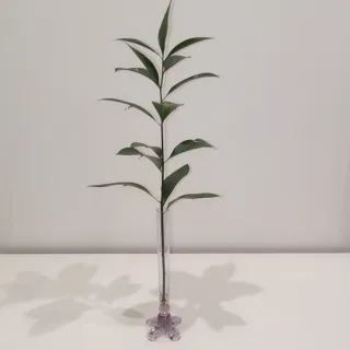 Violetero Antiguo Cristal Lila Tallado