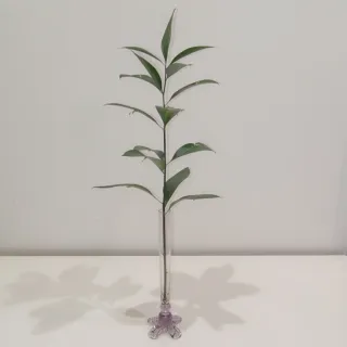 Violetero Antiguo Cristal Lila Tallado