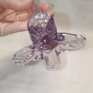 Violetero Antiguo Cristal Lila Tallado