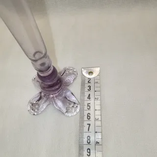 Violetero Antiguo Cristal Lila Tallado