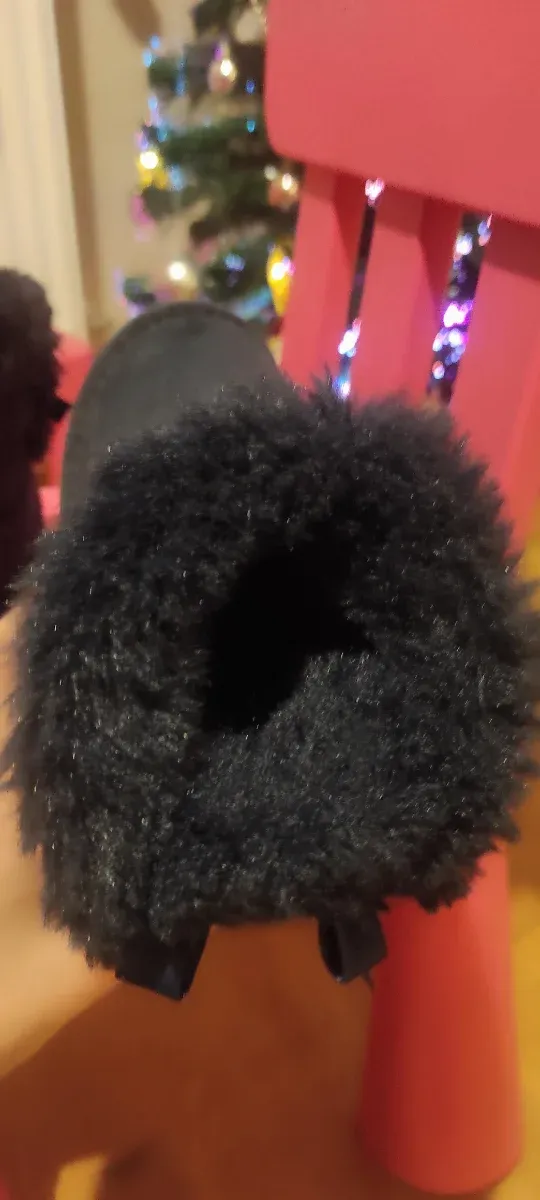 Botas niña negras lazo y pelo