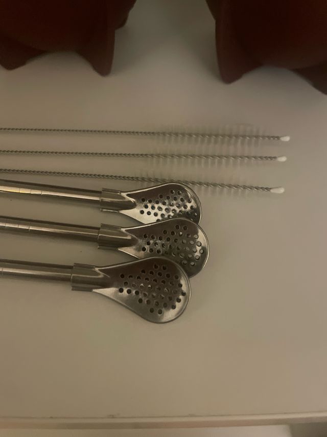 Set 3 Vasos Mate con cucharillas y escobillas