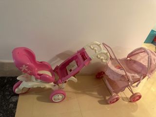 Cochecitos para muñecas rosas