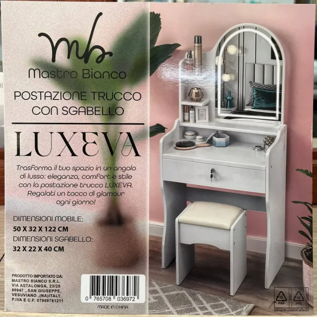 Postazione Trucco con Sgabello LUXEVA
