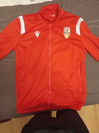 Sudadera Macron UD Logroñés cremallera roja