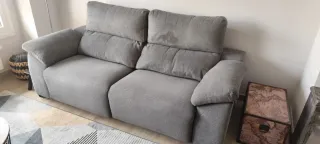 Sofá eléctrico tela gris seminuevo