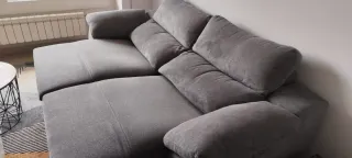 Sofá eléctrico tela gris seminuevo