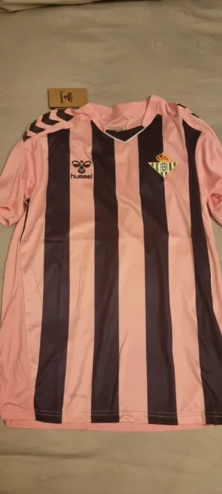 Camiseta  Betis de mujer Rayas Rosa y Verde