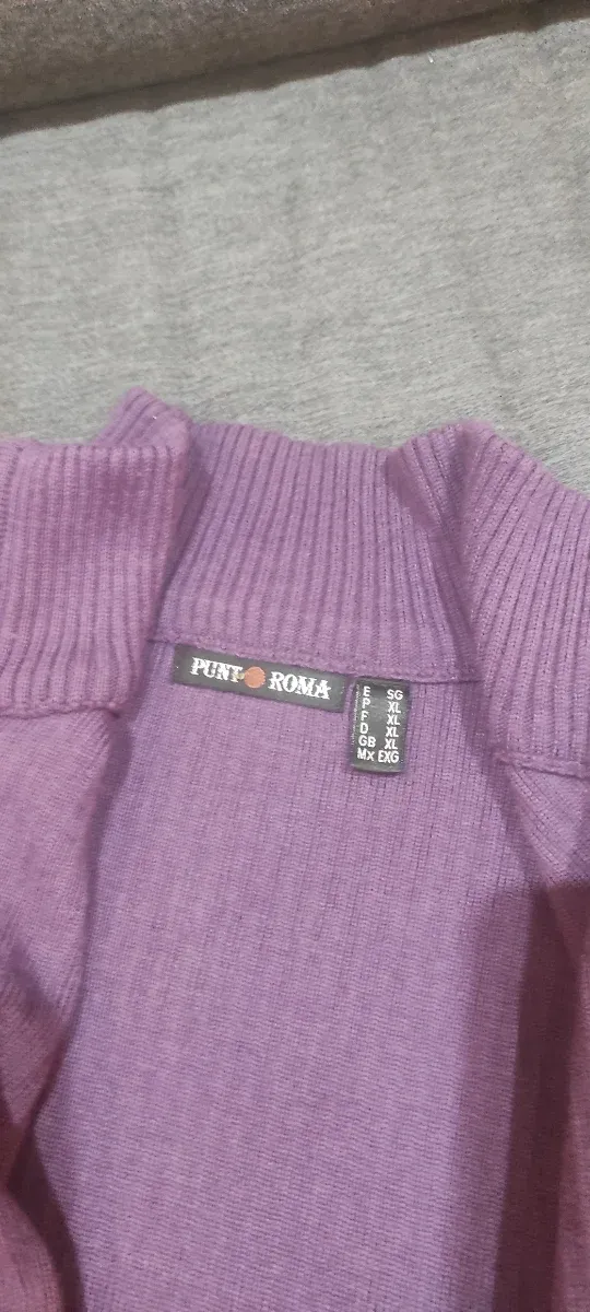 Chaqueta lila cremallera y bolsillos talla 44-42