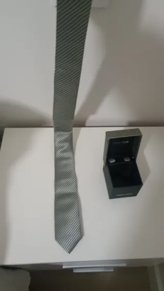 Juego Corbata y Gemelos 100% Seda