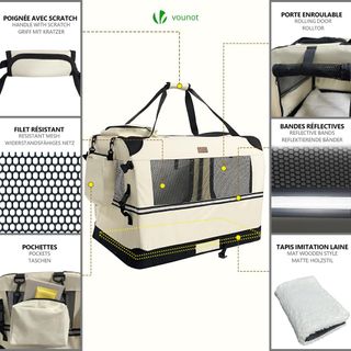 Transportín Perro Gato M 60x44x44cm, Bolsa Transpo