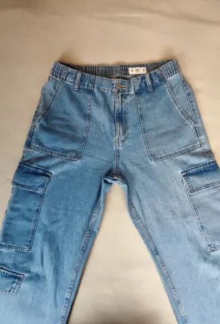 Pantalón cargo ancho Lefties azul