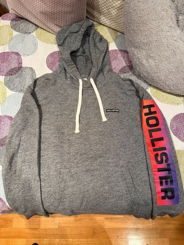 Sudadera Hollister Gris con Logo