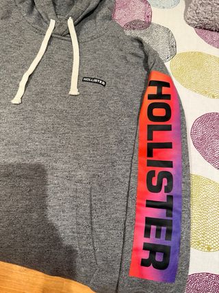 Sudadera Hollister Gris con Logo