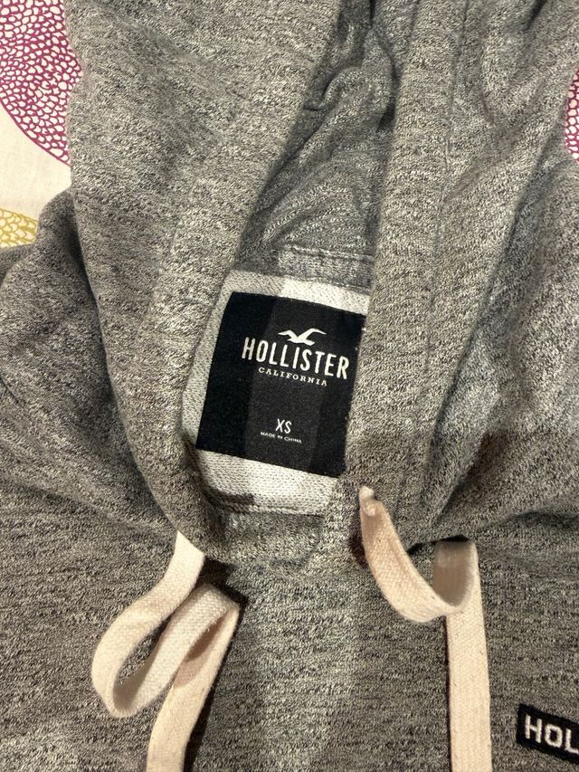 Sudadera Hollister Gris con Logo