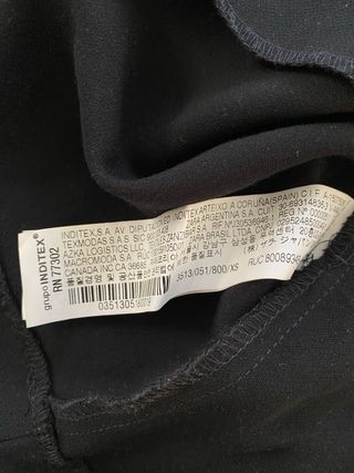 Vestido Negro Zara Talla XS