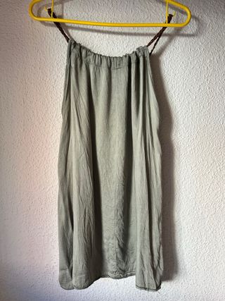 Blusa tirantes verde con cordón