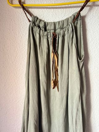 Blusa tirantes verde con cordón