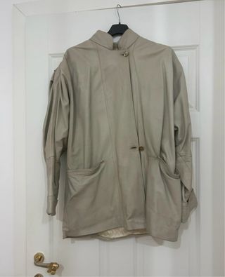 Giacca pelle vintage beige taglia 42