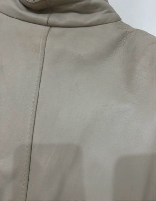 Giacca pelle vintage beige taglia 42