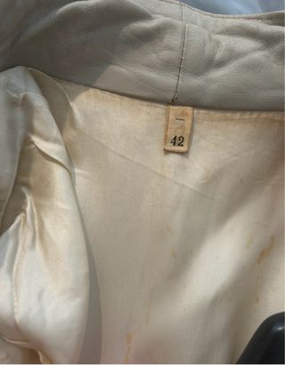 Giacca pelle vintage beige taglia 42