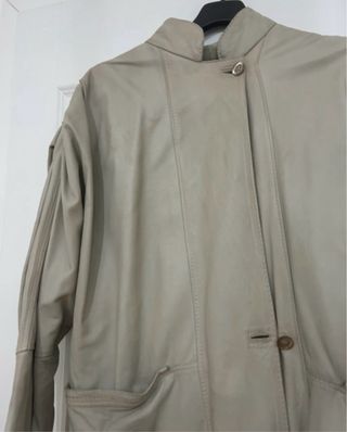 Giacca pelle vintage beige taglia 42