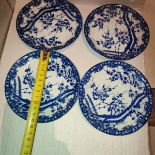 Lote 9 antiguos platitos porcelana fina oriental