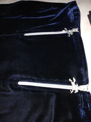 Gonna lunga in velluto blu