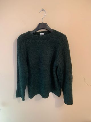 Jersey punto verde botella talla L