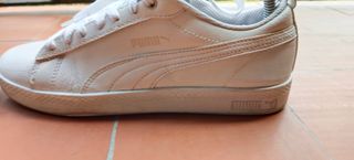 Zapatillas Puma Smash Unisex piel blanca T: 37.5