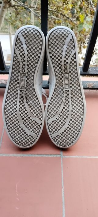 Zapatillas Puma Smash Unisex piel blanca T: 37.5
