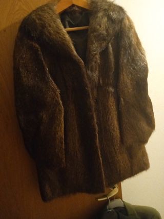 Abrigo visón sintético marrón