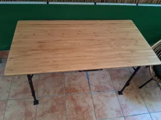 Mesa plegable bambú y aluminio