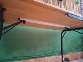 Mesa plegable bambú y aluminio