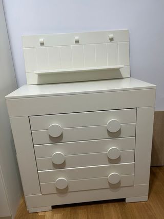 Armario pequeño de madera blanco regalo perchero