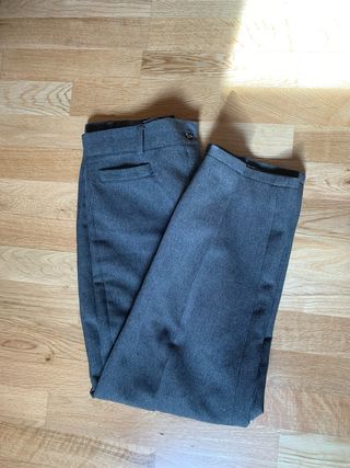 Pantalones rectos grises talla 38