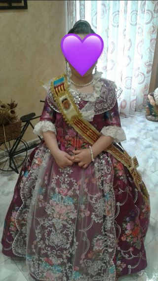 Traje de fallera niña 6–9 años (completo)