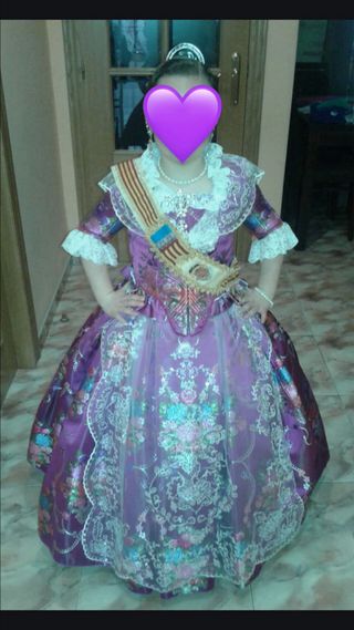 Traje de fallera niña 6–9 años (completo)