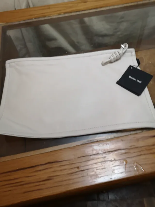 Bolso Massimo Dutti Beige/Blanco