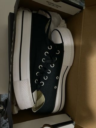 Converse plataforma negras bajas