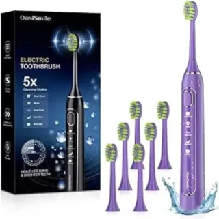 Cepillo Eléctrico OasiSmile Morado + 6 Repuestos