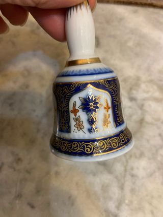 Campana decorativa oro e blu